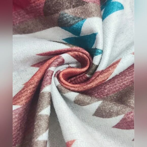 Aztec Print Jacket Coat Casual Button Front Long Sleeved Outerwear Sz XXL (14) - Picture 3 of 4